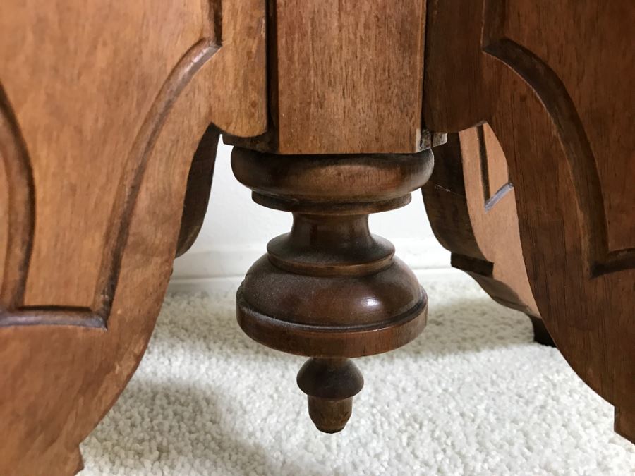 White Marble Top Wooden Side Table [Photo 7]