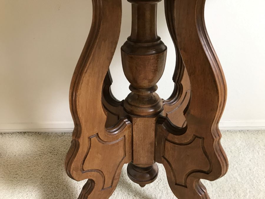 White Marble Top Wooden Side Table