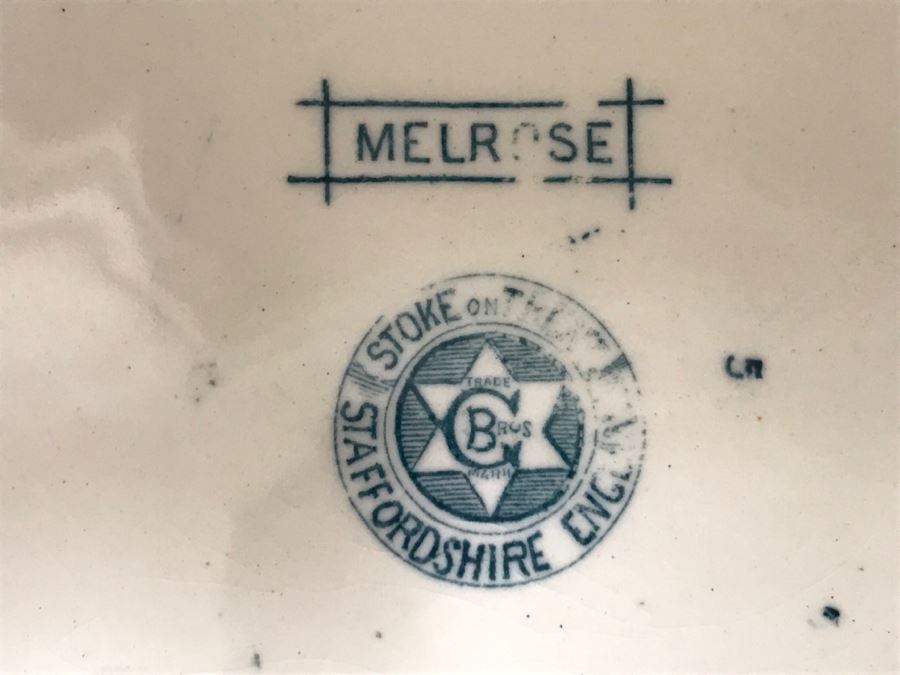 Stoke On Trent Staffordshire England Pitcher Bowl Wash Basin White And Blue With Gold Accents [Photo 9]