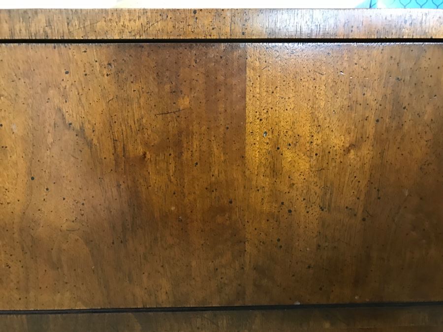 Henredon Fine Furniture Campaign Style Wooden Chest Of Drawers With Brass Pulls 2 Drawer [Photo 4]