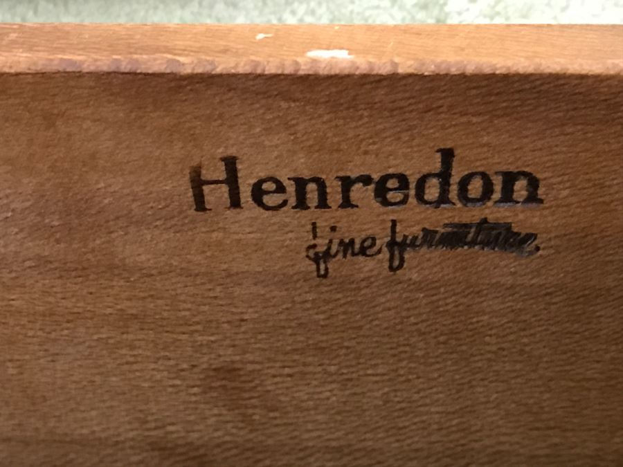 Henredon Fine Furniture Campaign Style Wooden Chest Of Drawers