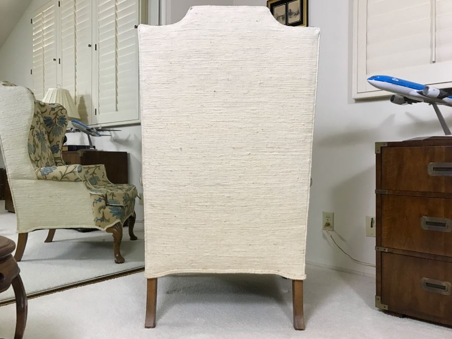 Stunning W & J Sloane Embroidered Wingback Armchair [Photo 9]