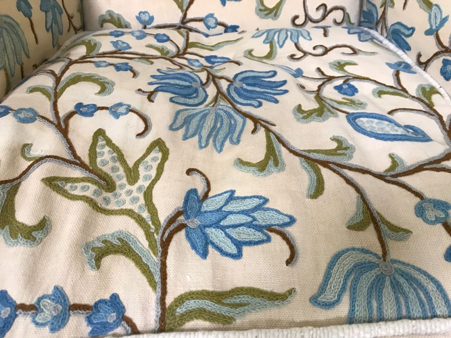 Stunning W & J Sloane Embroidered Wingback Armchair [Photo 5]