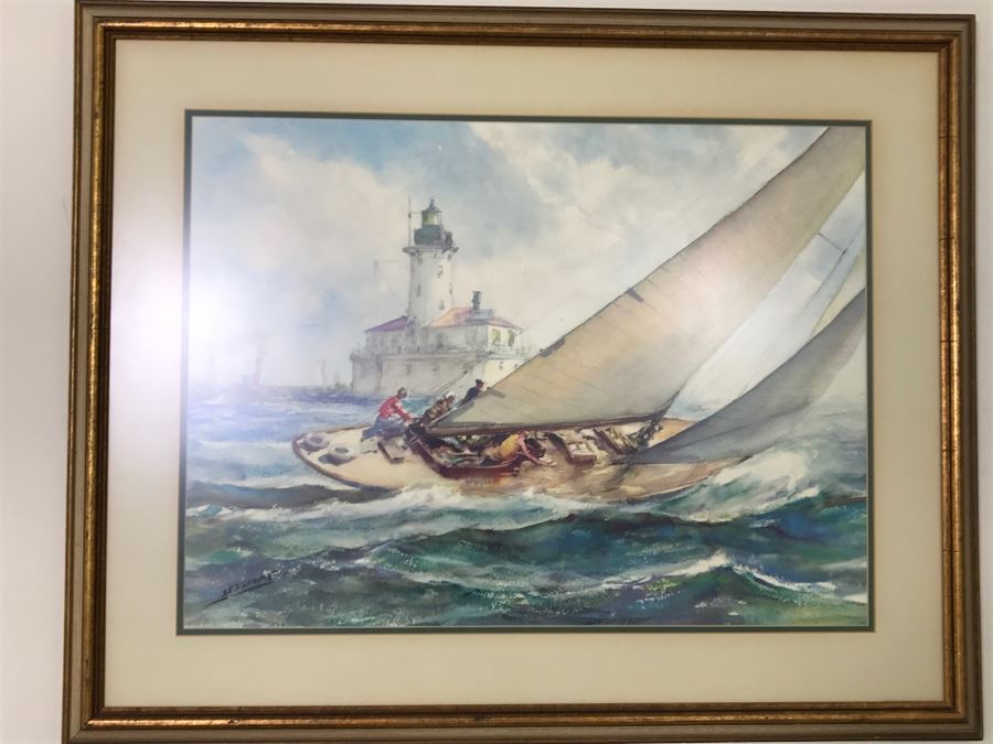 Framed Sailing Print 'A Good Breeze' By James M Sessions
