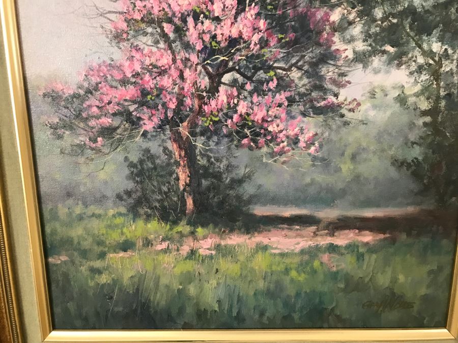 Original Plein Air Oil Painting By Gay Woods In Gilt Wood Frame [Photo 4]