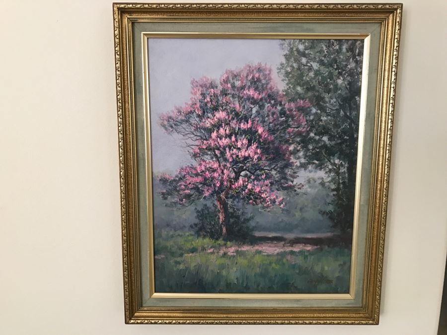 Original Plein Air Oil Painting By Gay Woods In Gilt Wood Frame [Photo 1]