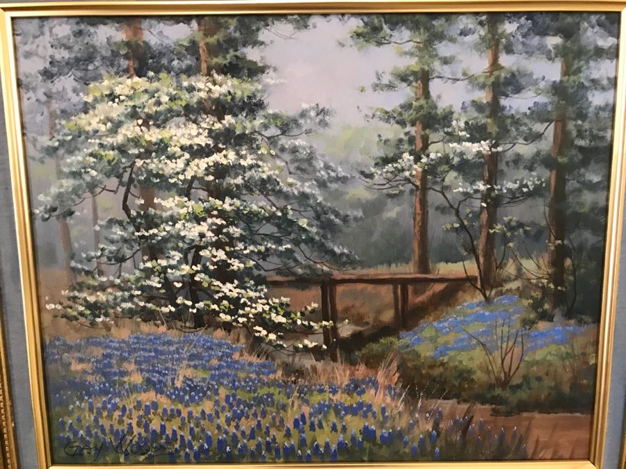 Original Plein Air Oil Painting By Gay Woods In Gilt Wood Frame [Photo 6]