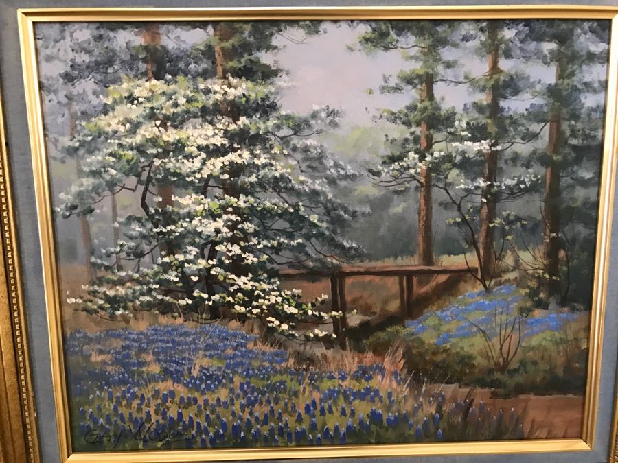 Original Plein Air Oil Painting By Gay Woods In Gilt Wood Frame [Photo 5]