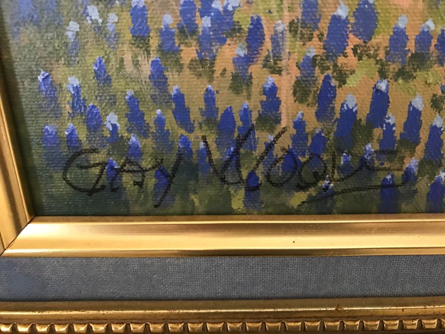 Original Plein Air Oil Painting By Gay Woods In Gilt Wood Frame [Photo 7]