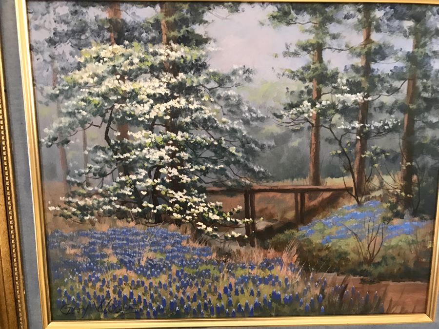 Original Plein Air Oil Painting By Gay Woods In Gilt Wood Frame [Photo 3]