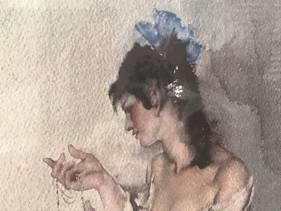 Nicely Framed Hand Signed Print Of Watercolor Featuring 3 Women By William Russell (Sir William) Flint (1880 - 1969) [Photo 5]