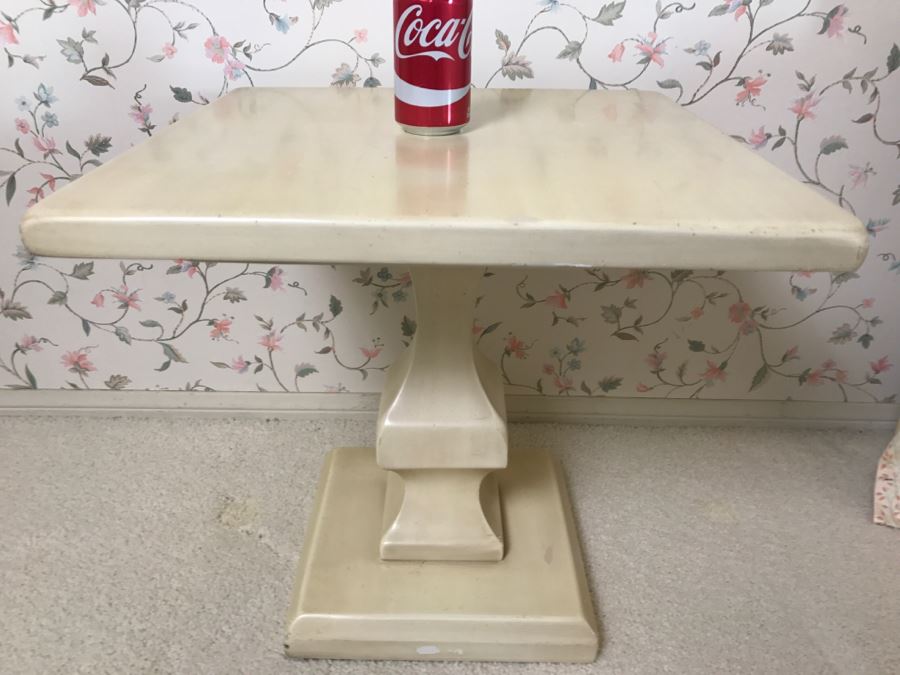 Yellow Pedestal Side Table [Photo 3]