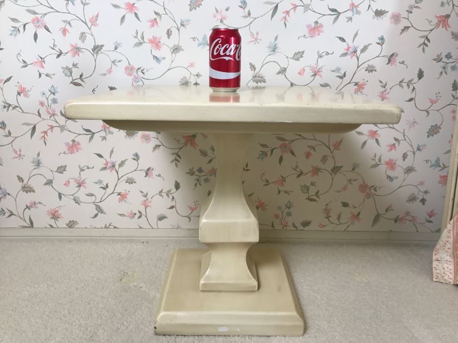 Yellow Pedestal Side Table [Photo 2]