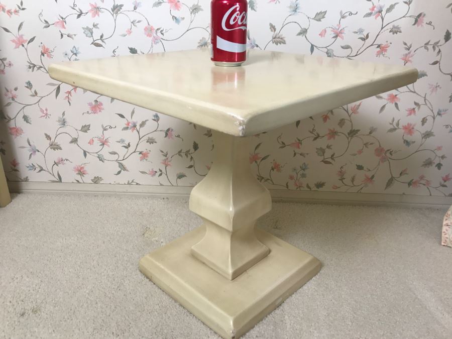 Yellow Pedestal Side Table