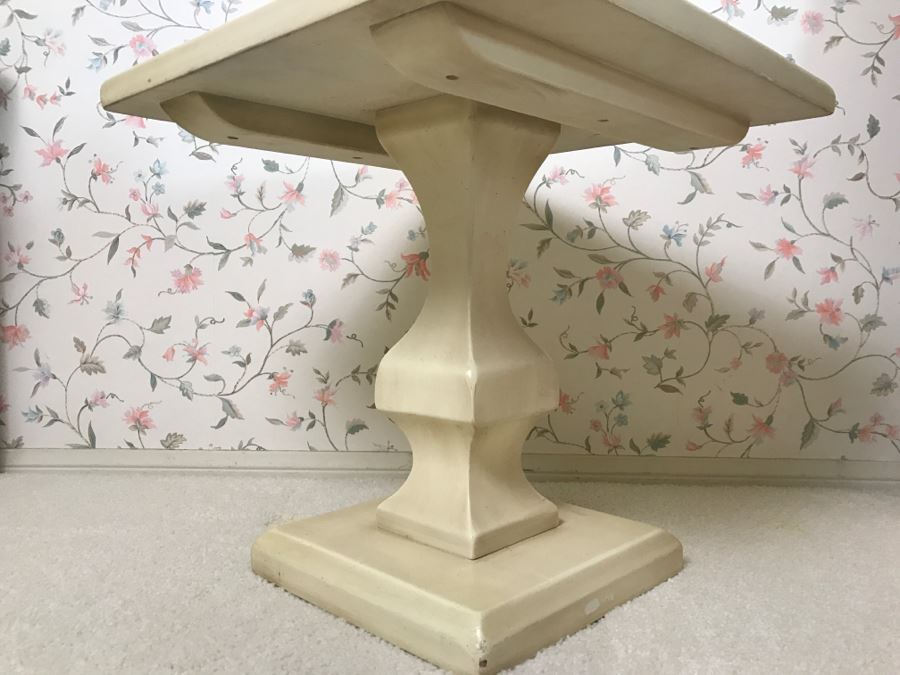 Yellow Pedestal Side Table [Photo 4]