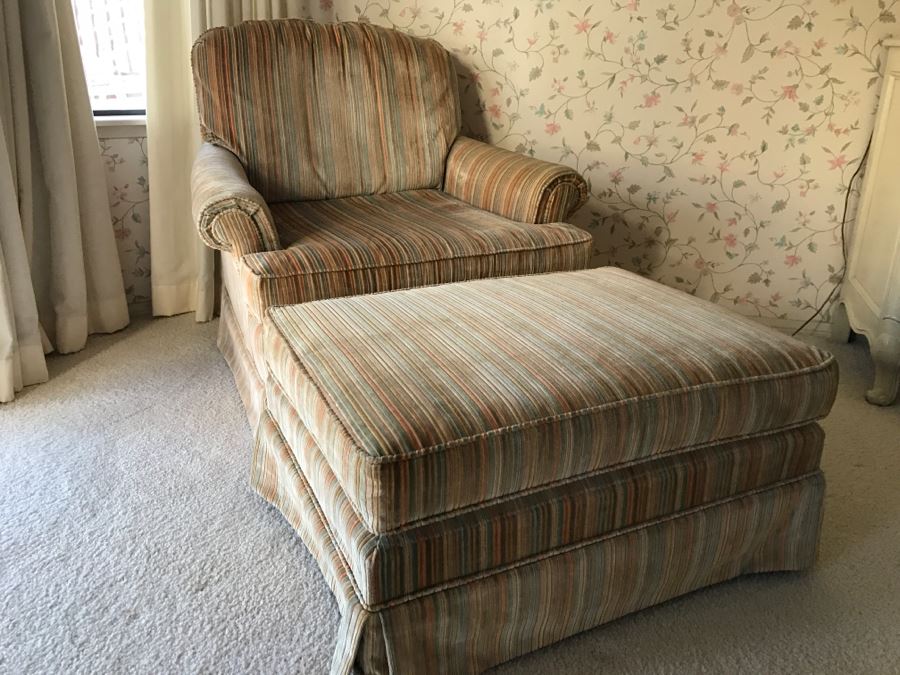 Nice Upholstered Armchair With Ottoman (Just Added Ottoman) [Photo 2]