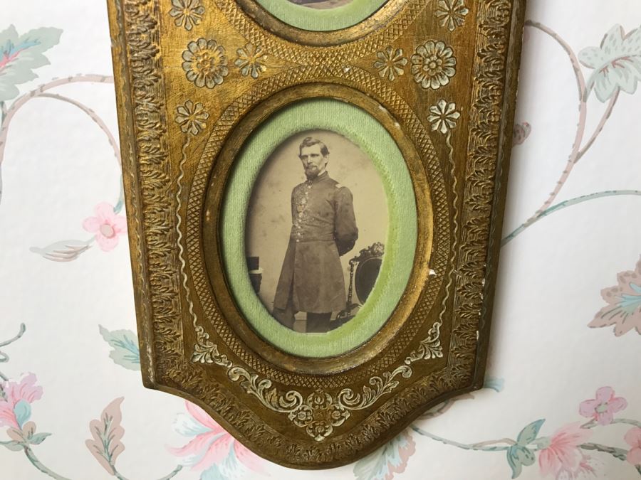 Pair Of Antique Photographs In Nice Vintage Italian Picture Frame [Photo 7]