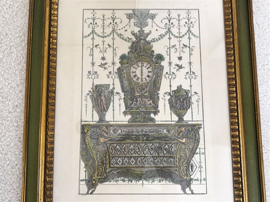 Framed 'Clocks & Furniture' Giovanni Battista Piranesi Etching Print [Photo 5]
