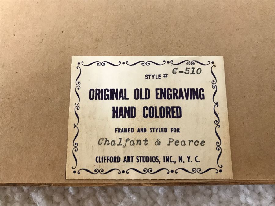 Set Of 4 Original Engravings Hand Colored Framed And Styled For Chalfant & Pearce With Bubble Glass [Photo 8]