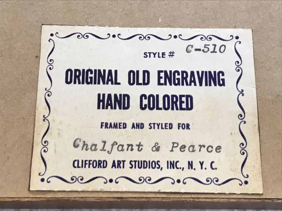 Set Of 4 Original Engravings Hand Colored Framed And Styled For Chalfant & Pearce With Bubble Glass [Photo 27]