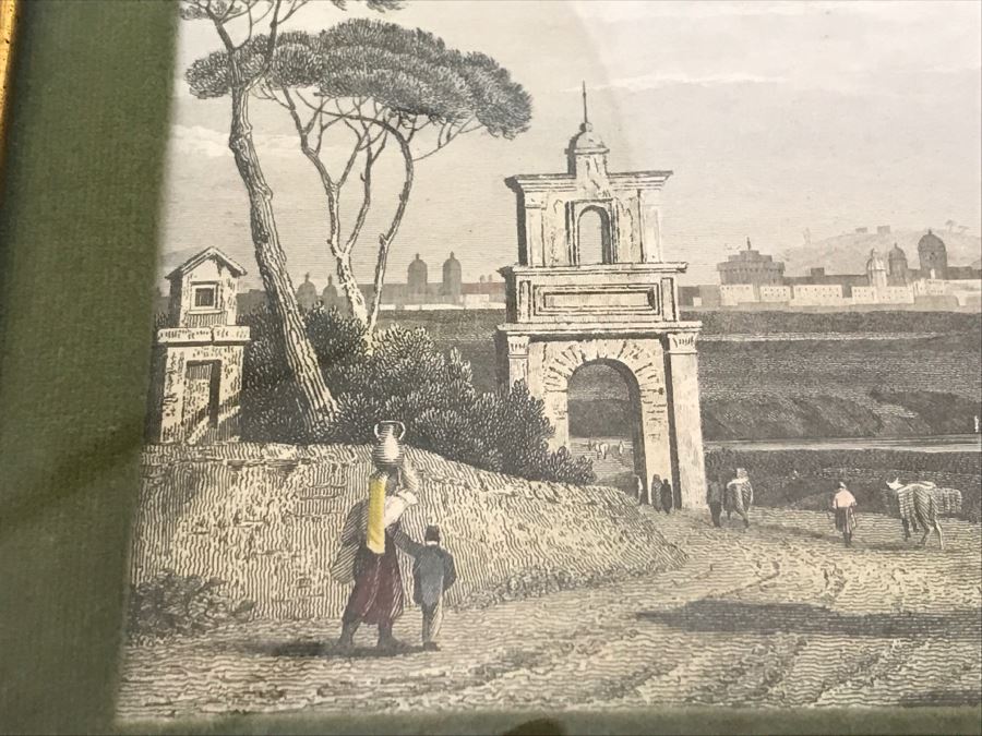 Set Of 4 Original Engravings Hand Colored Framed And Styled For Chalfant & Pearce With Bubble Glass [Photo 4]