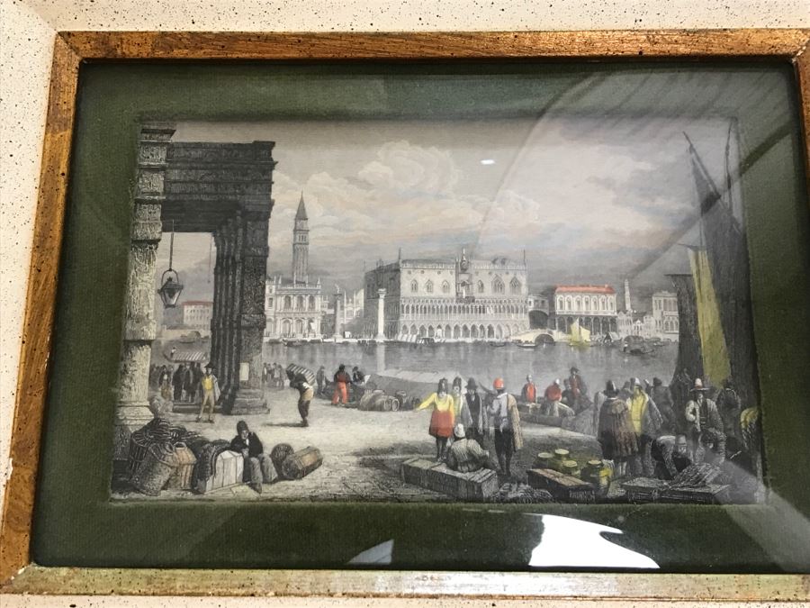 Set Of 4 Original Engravings Hand Colored Framed And Styled For Chalfant & Pearce With Bubble Glass [Photo 9]