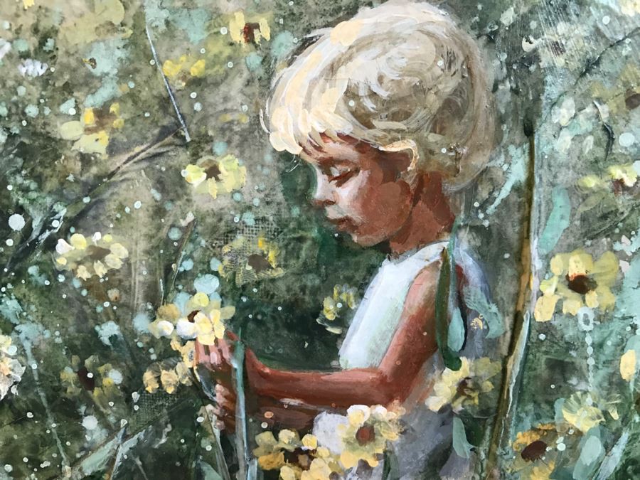 Framed Original Oil Painting Titled 'With The Daisies' By Marilyn Zapp [Photo 6]