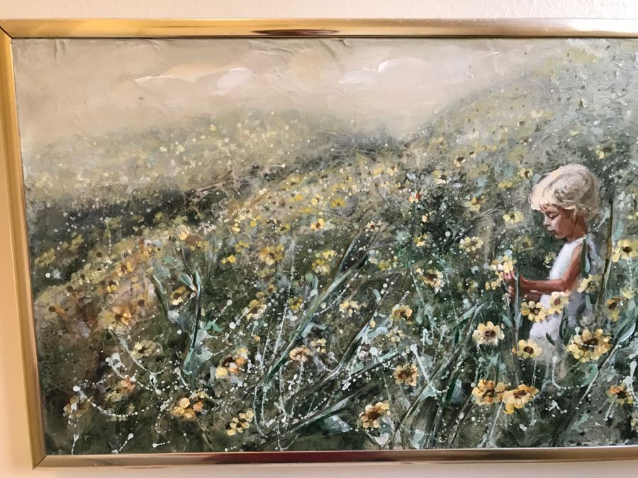 Framed Original Oil Painting Titled 'With The Daisies' By Marilyn Zapp [Photo 5]