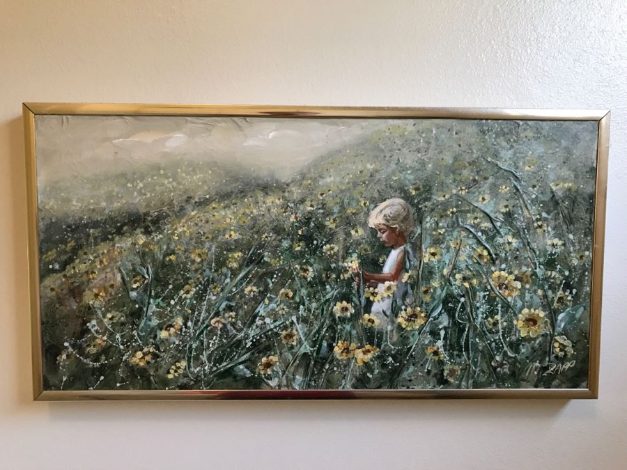 Framed Original Oil Painting Titled 'With The Daisies' By Marilyn Zapp [Photo 1]