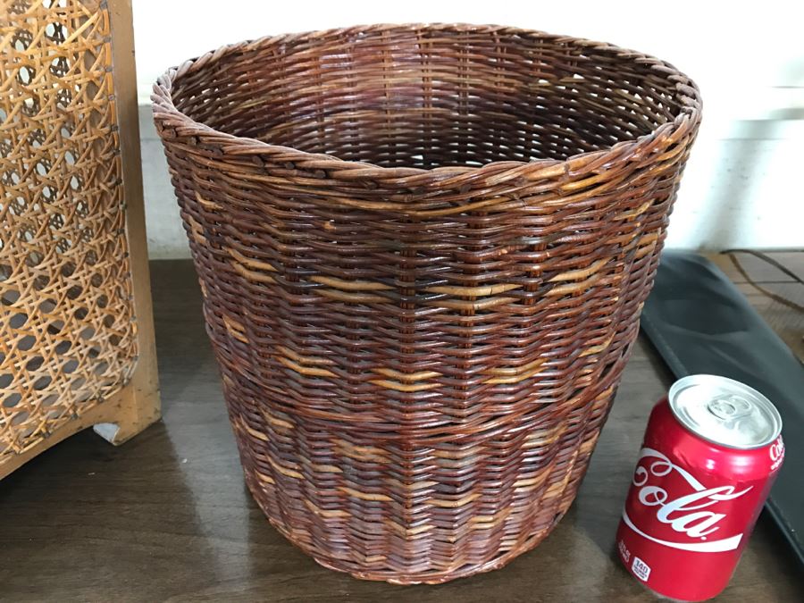 Cane And Wicker Waste Basket [Photo 6]