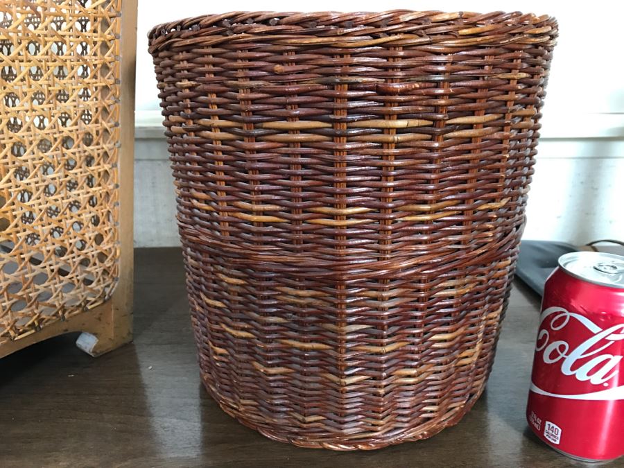 Cane And Wicker Waste Basket [Photo 5]