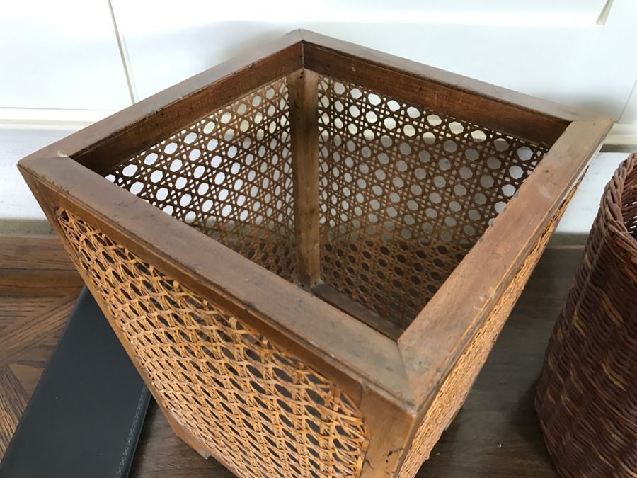 Cane And Wicker Waste Basket [Photo 3]
