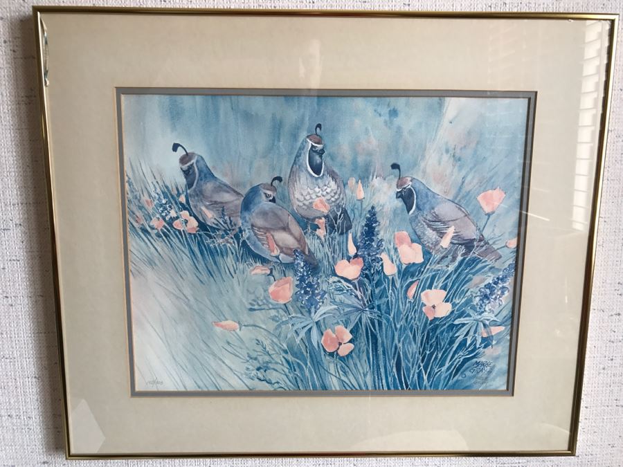 Framed Marge Gray 1977 Signed Bird Print 150 Of 300 [Photo 2]