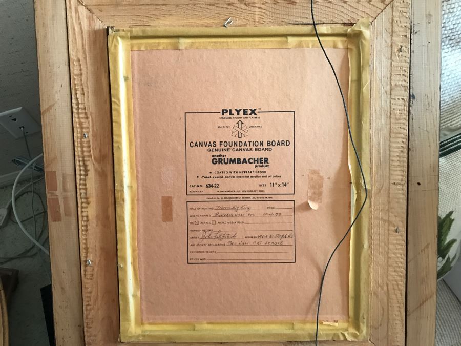 Framed Original Oil Painting By John Fitzpatrick Beverly Hills Art League Titled 'Moonlighting' Deer [Photo 8]