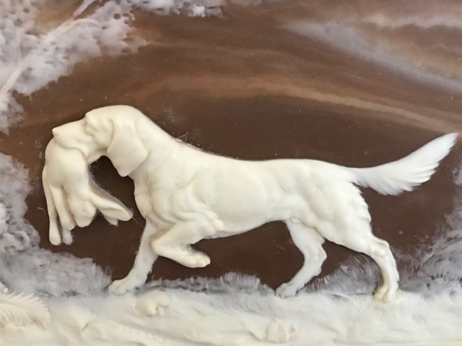 Pair Of Framed Bas-Relief Hunting Dog Pictures [Photo 6]