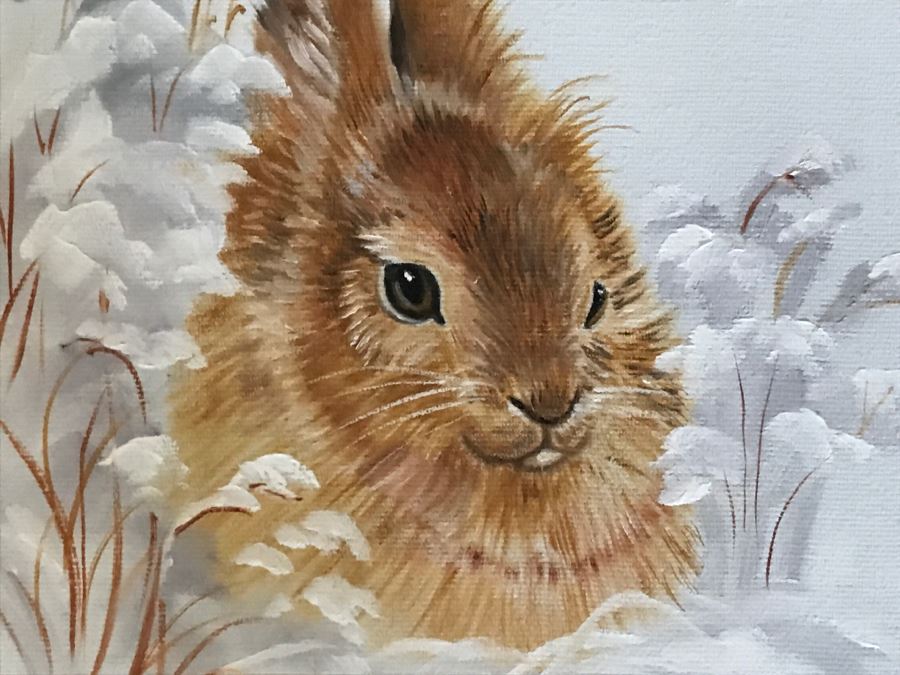Framed Original Oil Painting Of Rabbit By Katie Brown [Photo 3]