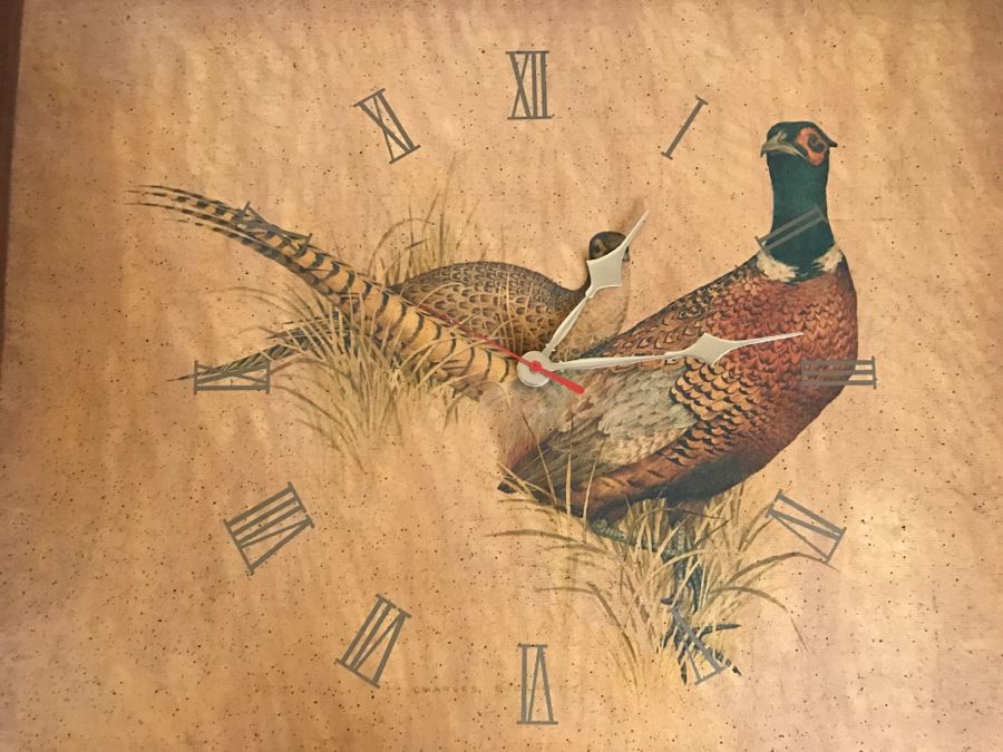 Vintage Ring Neck Pheasant Picture Clock By Arts Primarliy Co [Photo 2]