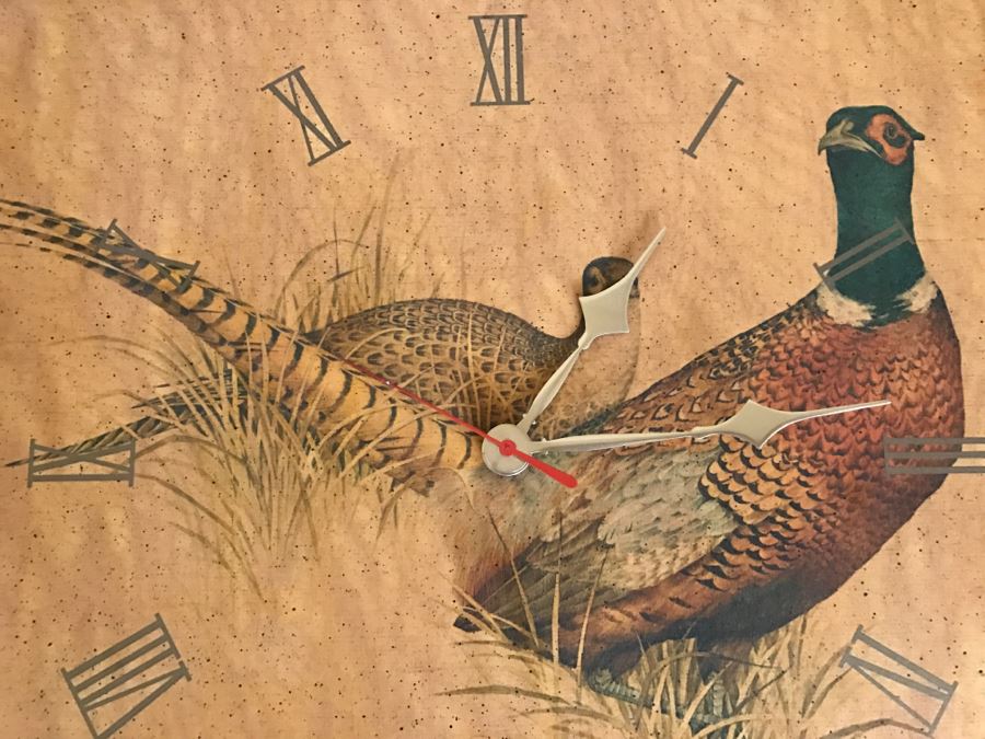 Vintage Ring Neck Pheasant Picture Clock By Arts Primarliy Co [Photo 3]