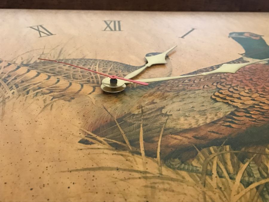 Vintage Ring Neck Pheasant Picture Clock By Arts Primarliy Co [Photo 9]
