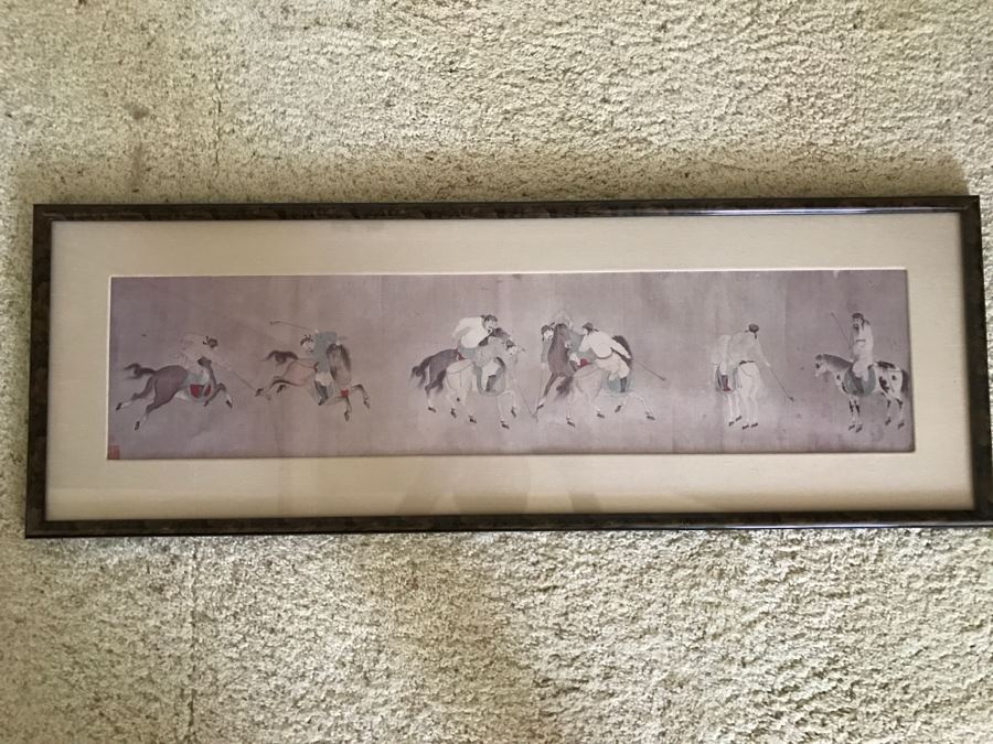 Framed Print Of 'Polo Players' By Li Ling Chinese Ming Dynasty 1368-1644