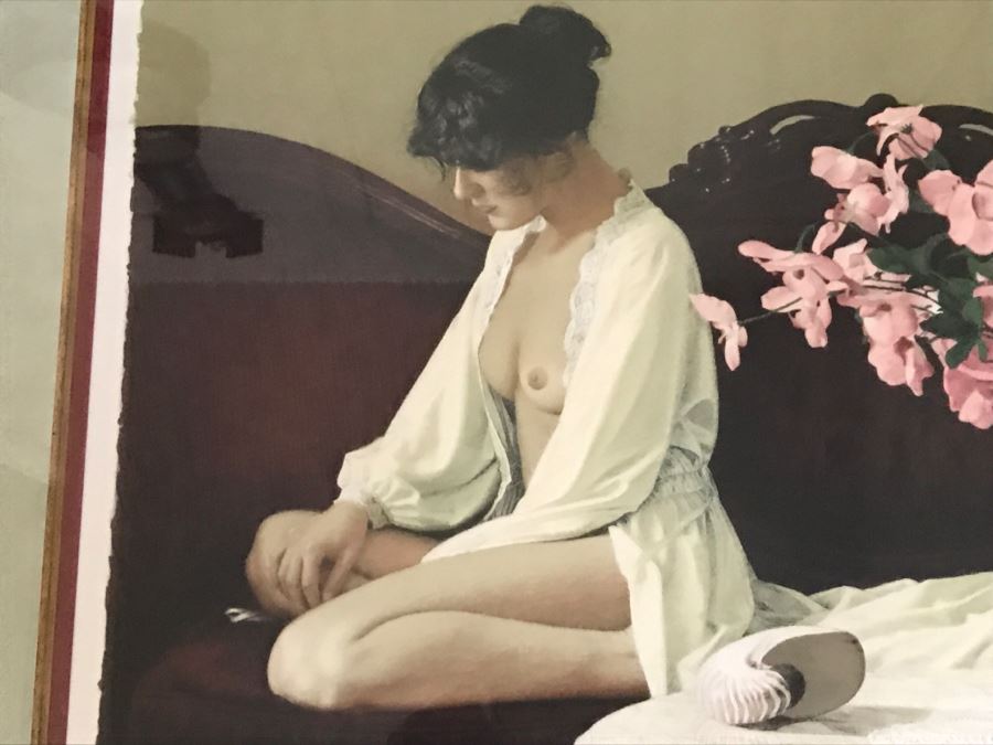 Douglas Hofmann Nude 'Pink Flowers' Hand-Signed Lithograph Print 1988 29 Of 200 [Photo 3]