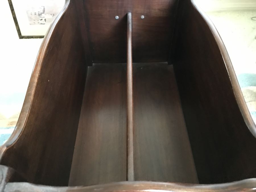 Ethan Allen Wooden Magazine Rack On Casters [Photo 5]