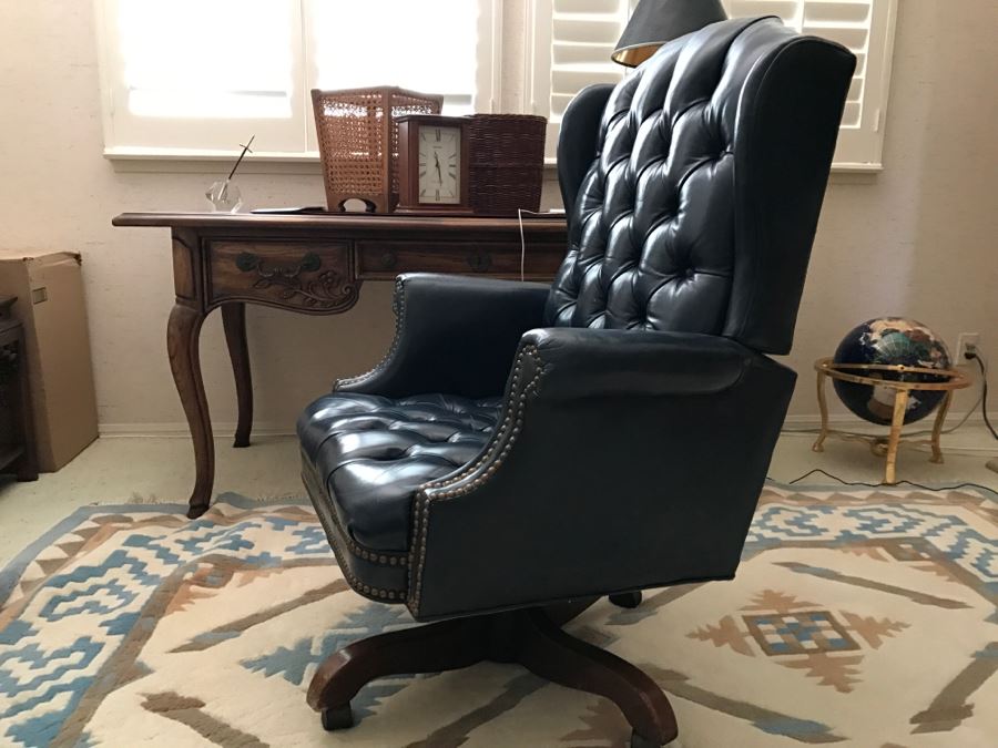 Tufted Leather Executive Office Chair By North Hickory Furniture Company [Photo 5]