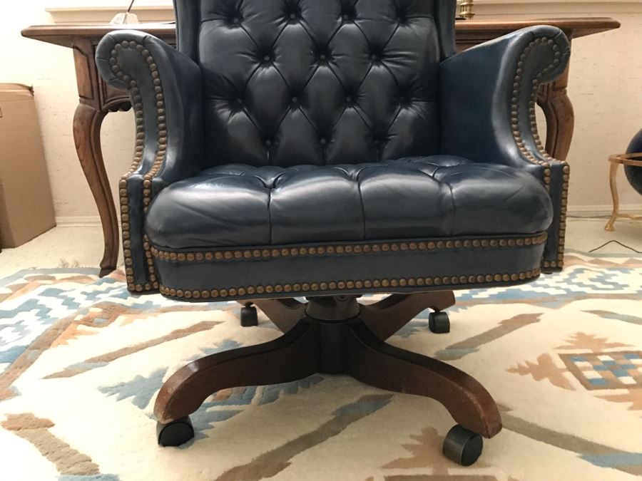 Tufted Leather Executive Office Chair By North Hickory Furniture Company [Photo 3]