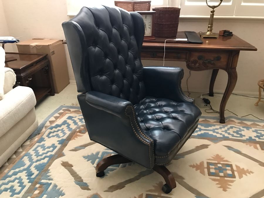 Tufted Leather Executive Office Chair By North Hickory Furniture Company [Photo 4]