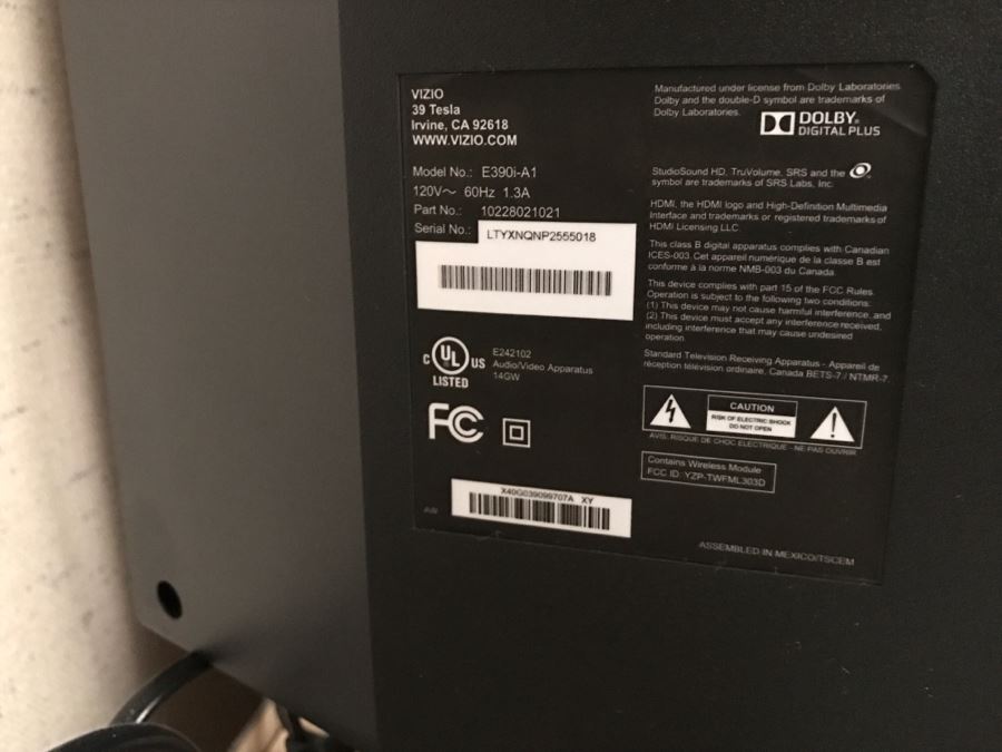 VIZIO ESeries 39” Class LED Smart TV E390iA1