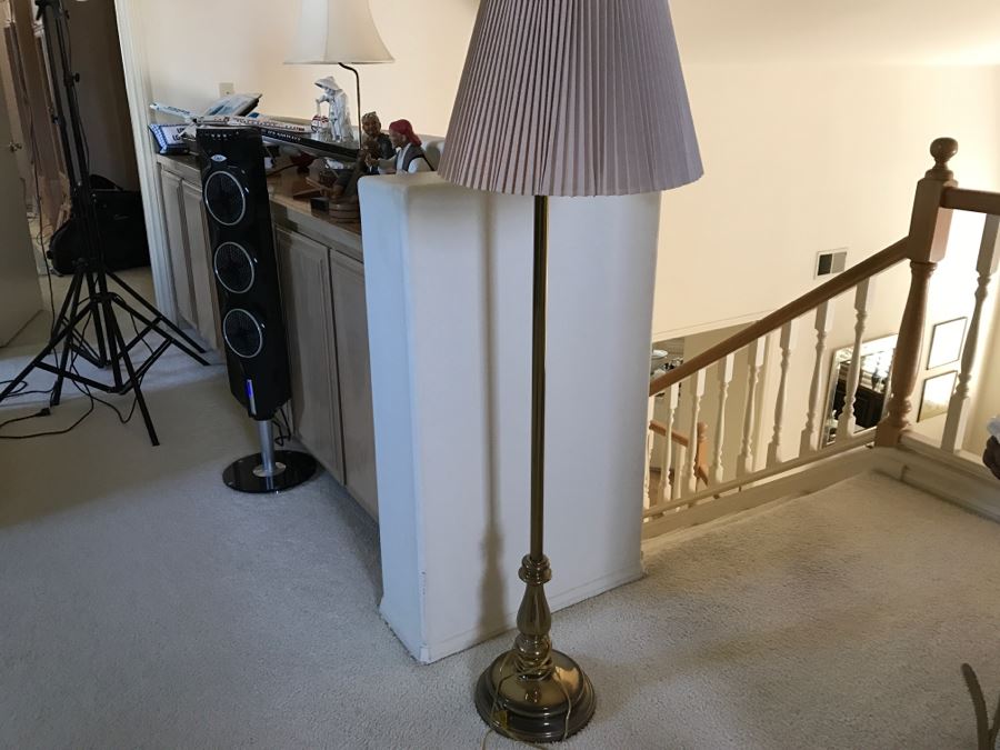 Brass Floor Lamp With Shade