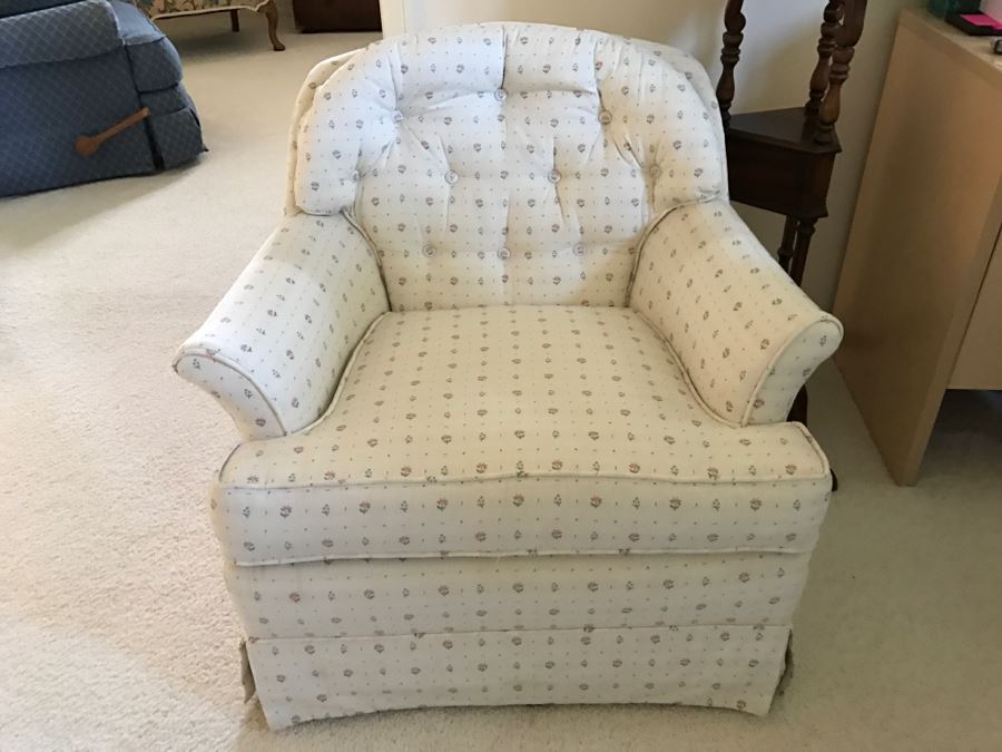 White Upholstered Armchair