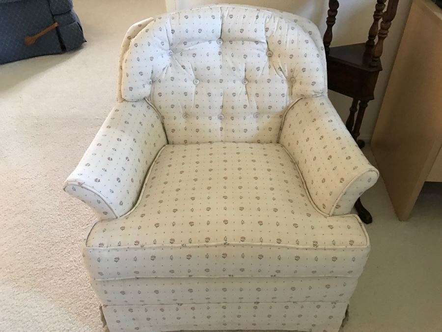 White Upholstered Armchair [Photo 1]