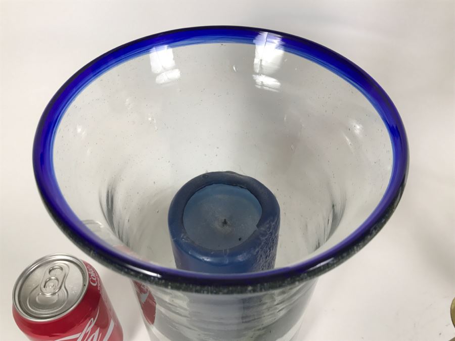 Brass candelabra, Glass Candle Holder And Needlepoint Box [Photo 8]